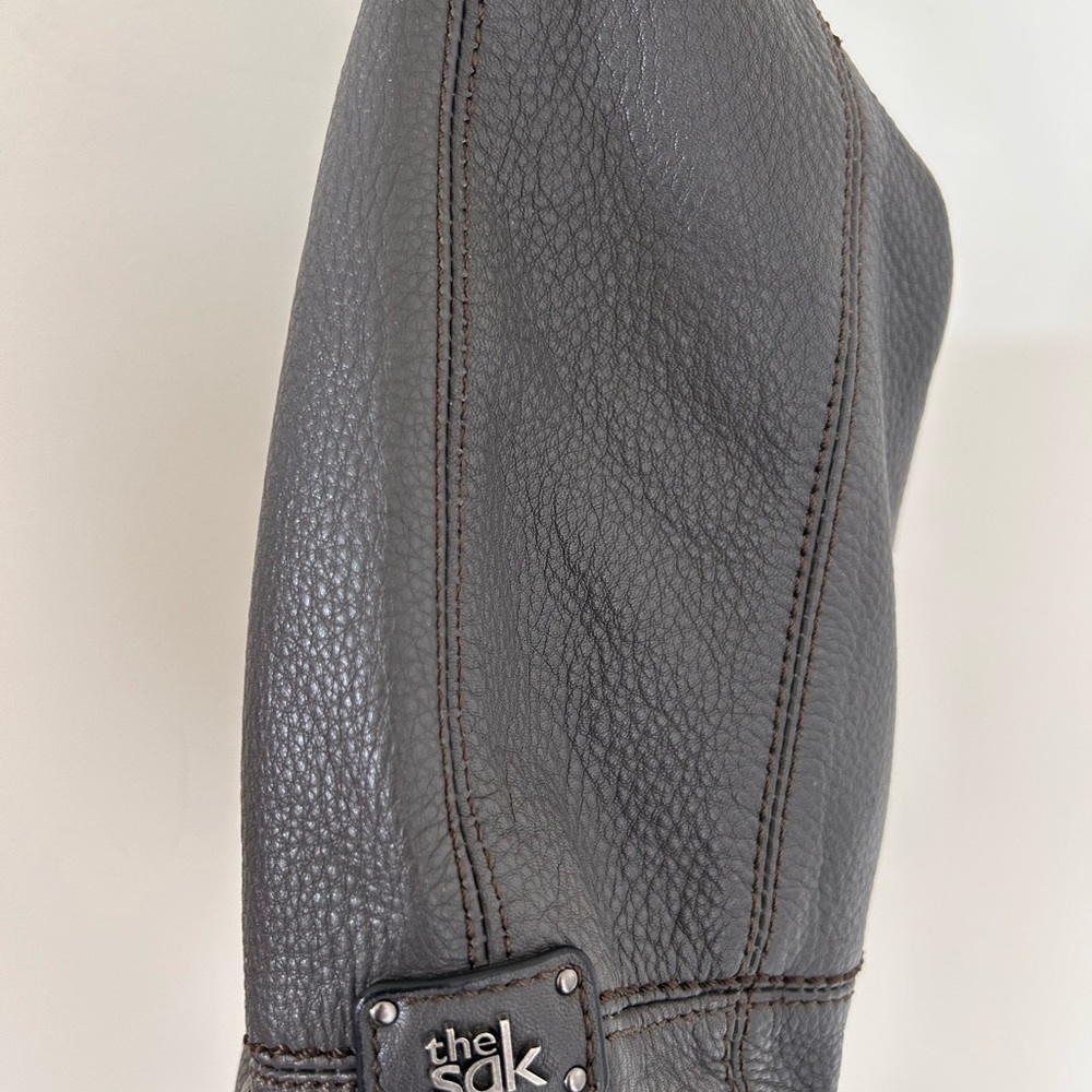 The Sak Womens Sequoia Hobo Shoulder Bag Purse Gray Soft Pebbled Leather Handbag - Picture 3 of 11